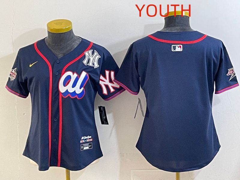 Youth 2025 New York Yankees Blank Drak Blue All star Nike MLB Jersey style 03->youth mlb jersey->Youth Jersey